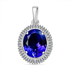 Rhapsody AAAA Tanzanite and Diamond E-F VS 4.60 ctw Pendant without Chain in 950 Platinum
