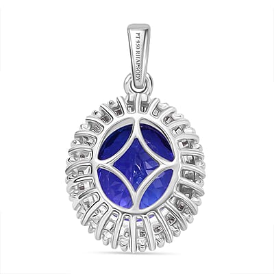 Rhapsody AAAA Tanzanite and Diamond E-F VS 4.60 ctw Pendant without Chain in 950 Platinum