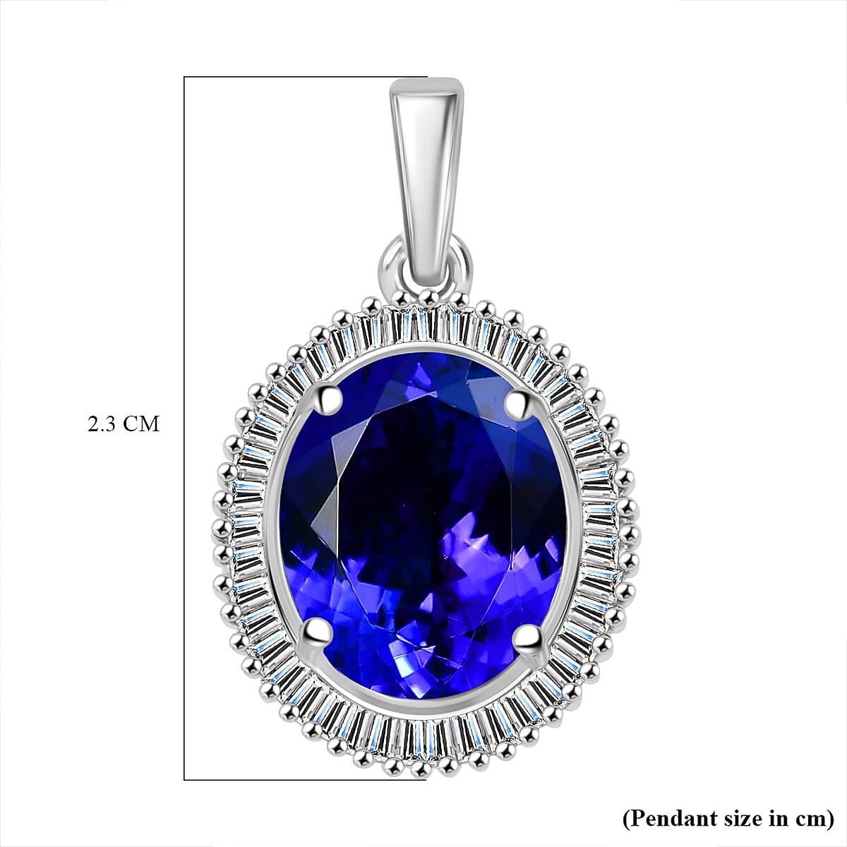 Rhapsody AAAA Tanzanite and Diamond E-F VS 4.60 ctw Pendant without Chain in 950 Platinum image number 5