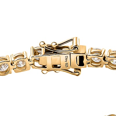 Moissanite 9.40 ctw Bracelet in 18K Vermeil Yellow Gold Over Sterling Silver (7.25 In)