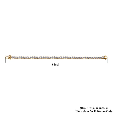 Moissanite 9.40 ctw Bracelet in 18K Vermeil Yellow Gold Over Sterling Silver (7.25 In)