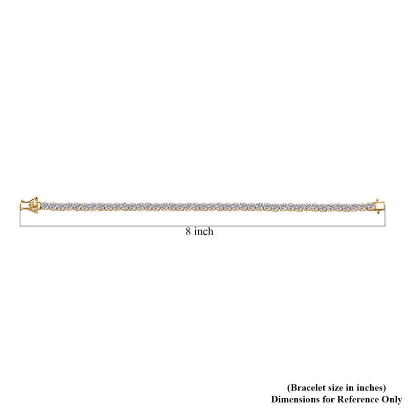 Moissanite 9.40 ctw Bracelet in 18K Vermeil Yellow Gold Over Sterling Silver (7.25 In)
