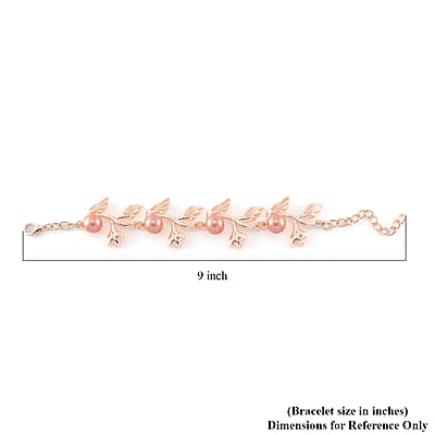 Peach Shell Pearl Bracelet (7-9In) in Rosetone