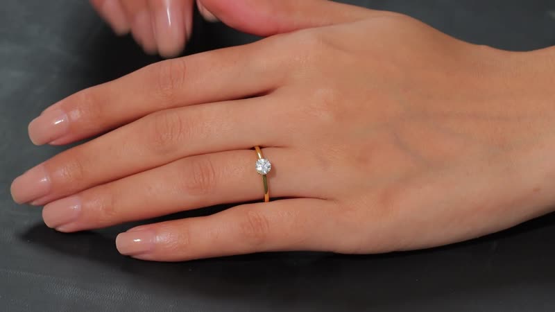 Moissanite 0.40 ctw Solitaire Ring in 18K Vermeil Yellow Gold Over Sterling Silver