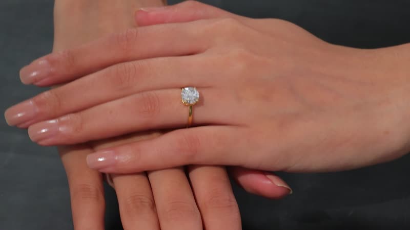 Moissanite Solitaire Signature Ring in Sterling Silver