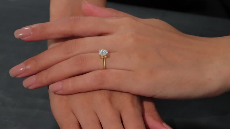 Moissanite 1.40 ctw Solitaire Ring in 18K Vermeil Yellow Gold Over Sterling Silver