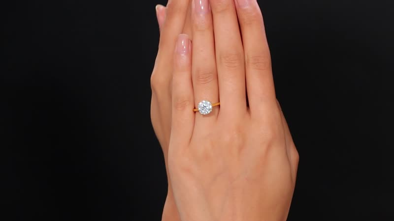 Moissanite (Rnd 9.2mm) Solitaire Ring in 18K Vermeil YG Over Sterling Silver (Size 10.0) 2.50 ctw
