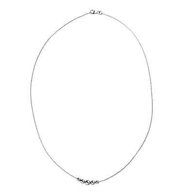 Beaded Necklace in Rhodium Over Sterling Silver 2.68 Grams 20 Inches