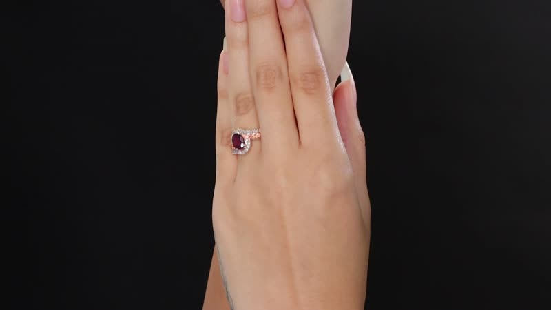 AAA Radiant Ember Garnet, Padparadscha Sapphire (BT), Diamond Ring in 18K Vermeil RG Over Sterling Silver (Size 7.0) 2.00 ctw