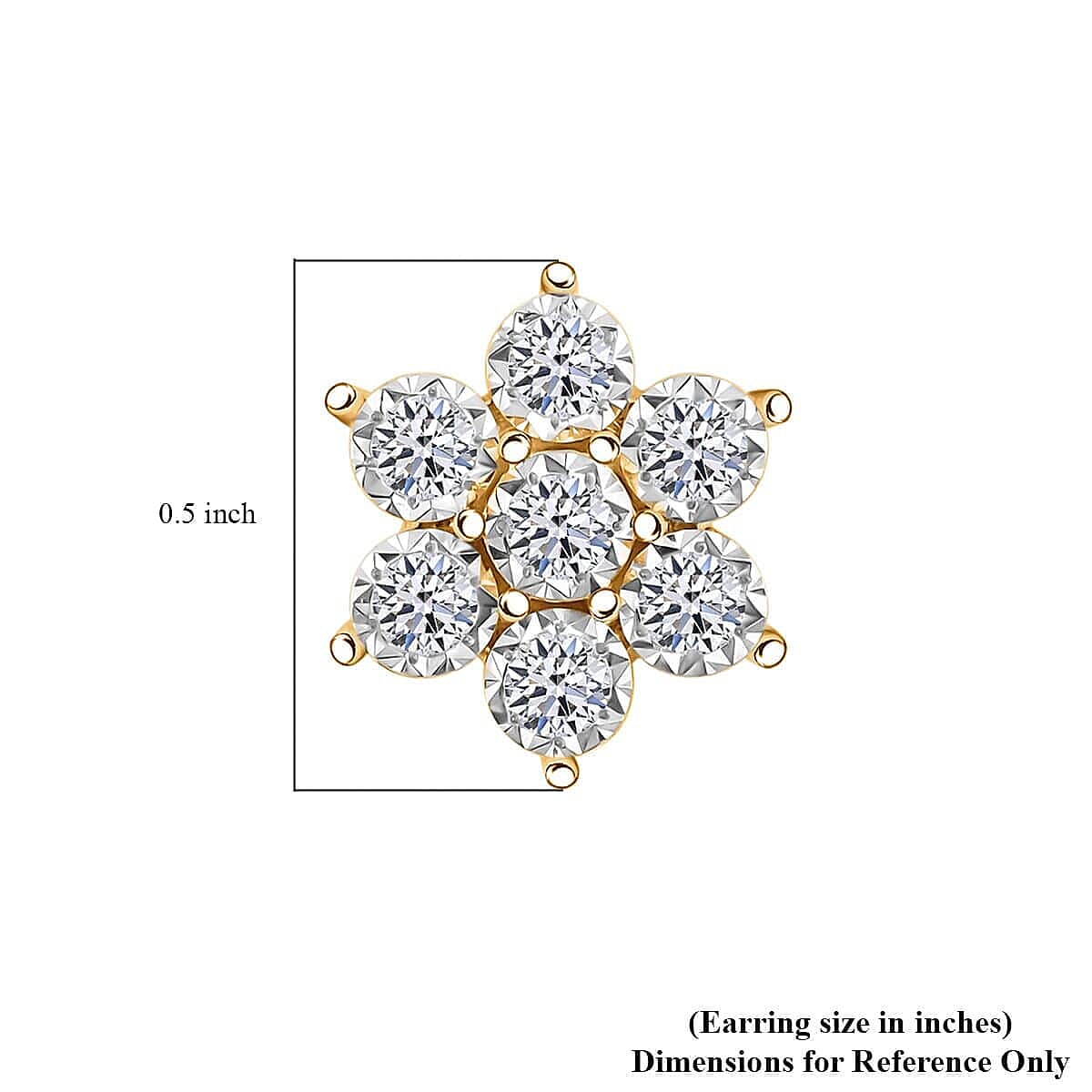 Luxuriant Lab Grown Diamond G SI 1.25 ctw Floral Earrings in 14K Yellow Gold Over Sterling Silver