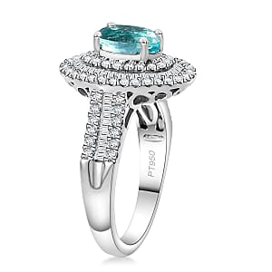 Rhapsody AAAA Paraiba Tourmaline, Diamond Ring in 950 Platinum 3.18 ctw (Size 7.0)
