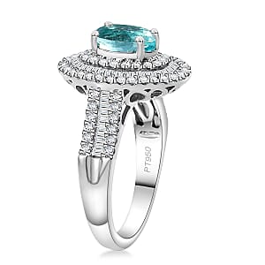Rhapsody AAAA Paraiba Tourmaline, Diamond Ring in 950 Platinum 3.18 ctw (Size 9.0)