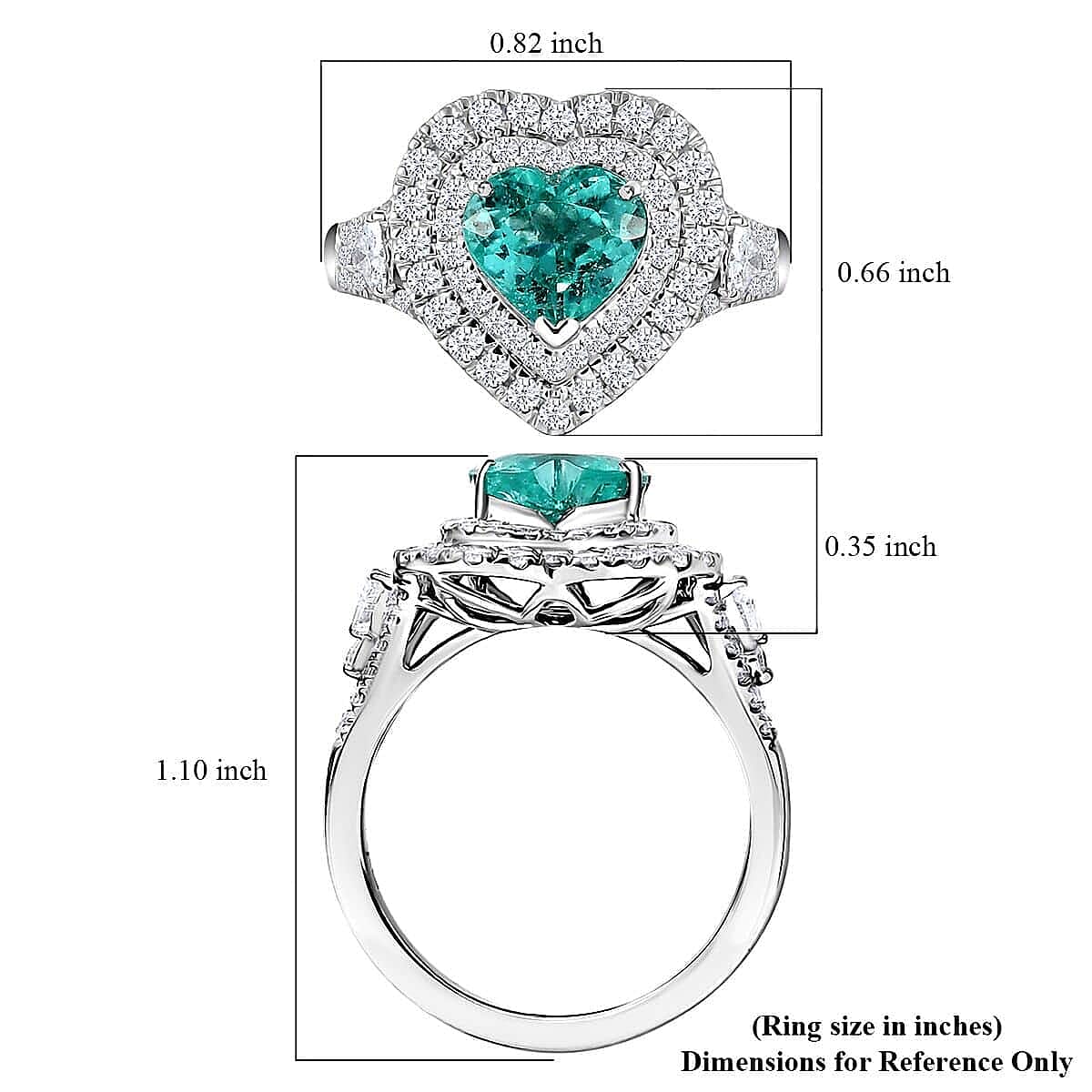 Rhapsody 950 Platinum AAAA Paraiba Tourmaline, Diamond (E-F, VS) Ring (Size 6.0) (8.25 g) 2.98 ctw