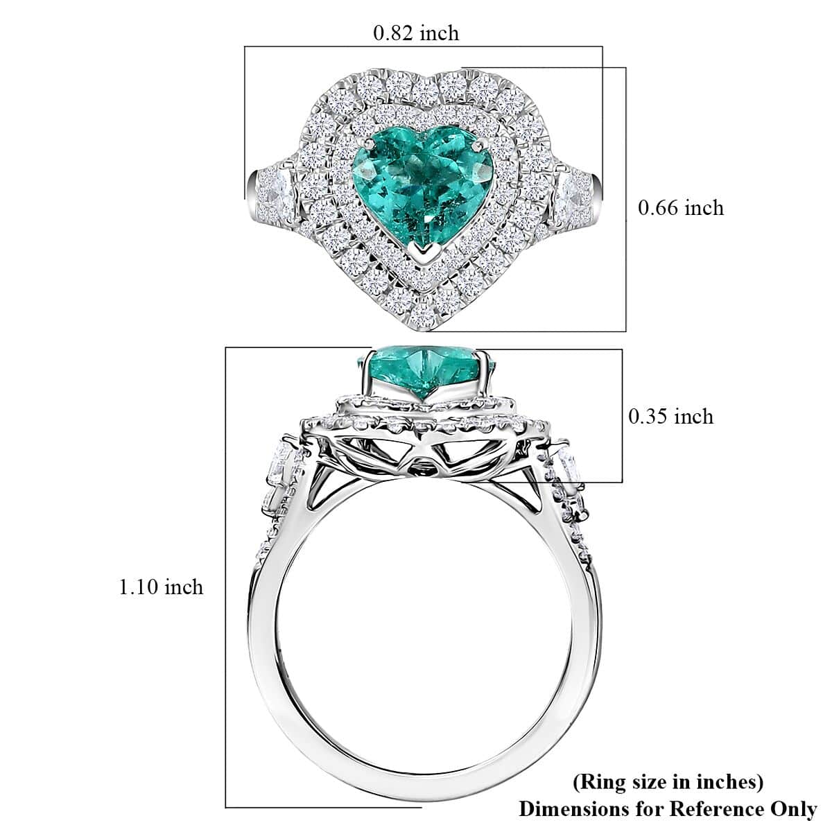 Rhapsody 950 Platinum AAAA Paraiba Tourmaline and E-F VS Diamond 2.98 ctw Ring (Size 7.0) 8.25 Grams image number 5