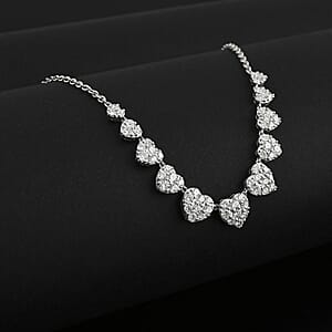 Doorbuster Luxuriant Lab Grown Diamond G SI 1.75 ctw Enchanted Hearts Necklace in Sterling Silver 16-18 Inches