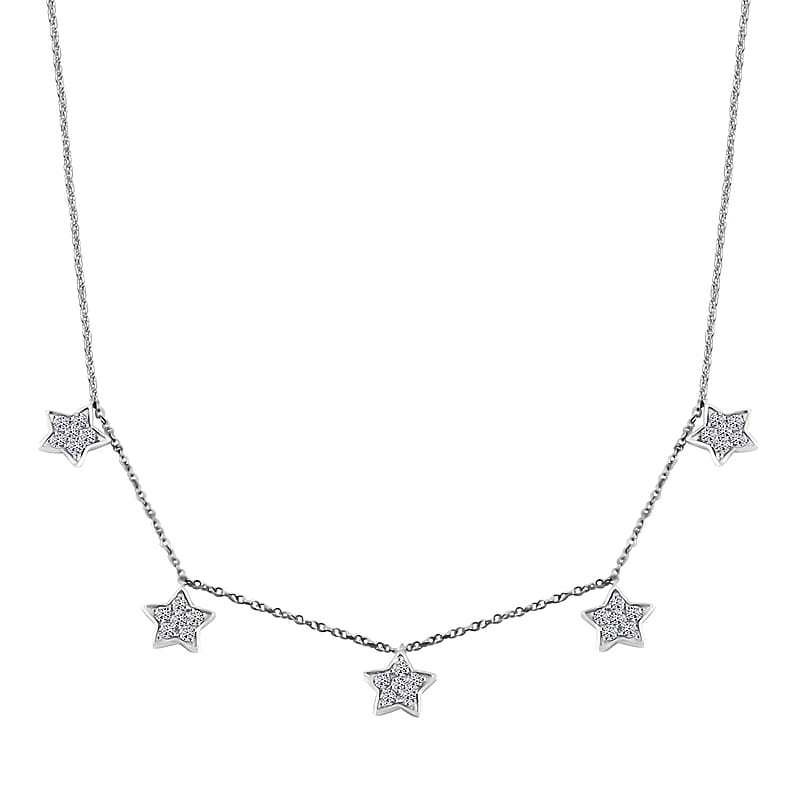 Luxuriant Lab Grown Diamond G SI 0.65 ctw Necklace in Sterling Silver 16-18 Inches