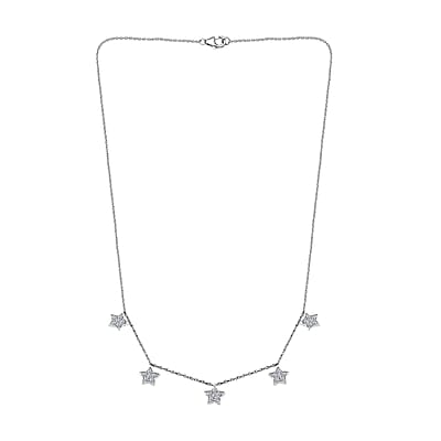 Luxuriant Lab Grown Diamond G SI 0.65 ctw Necklace in Sterling Silver 16-18 Inches
