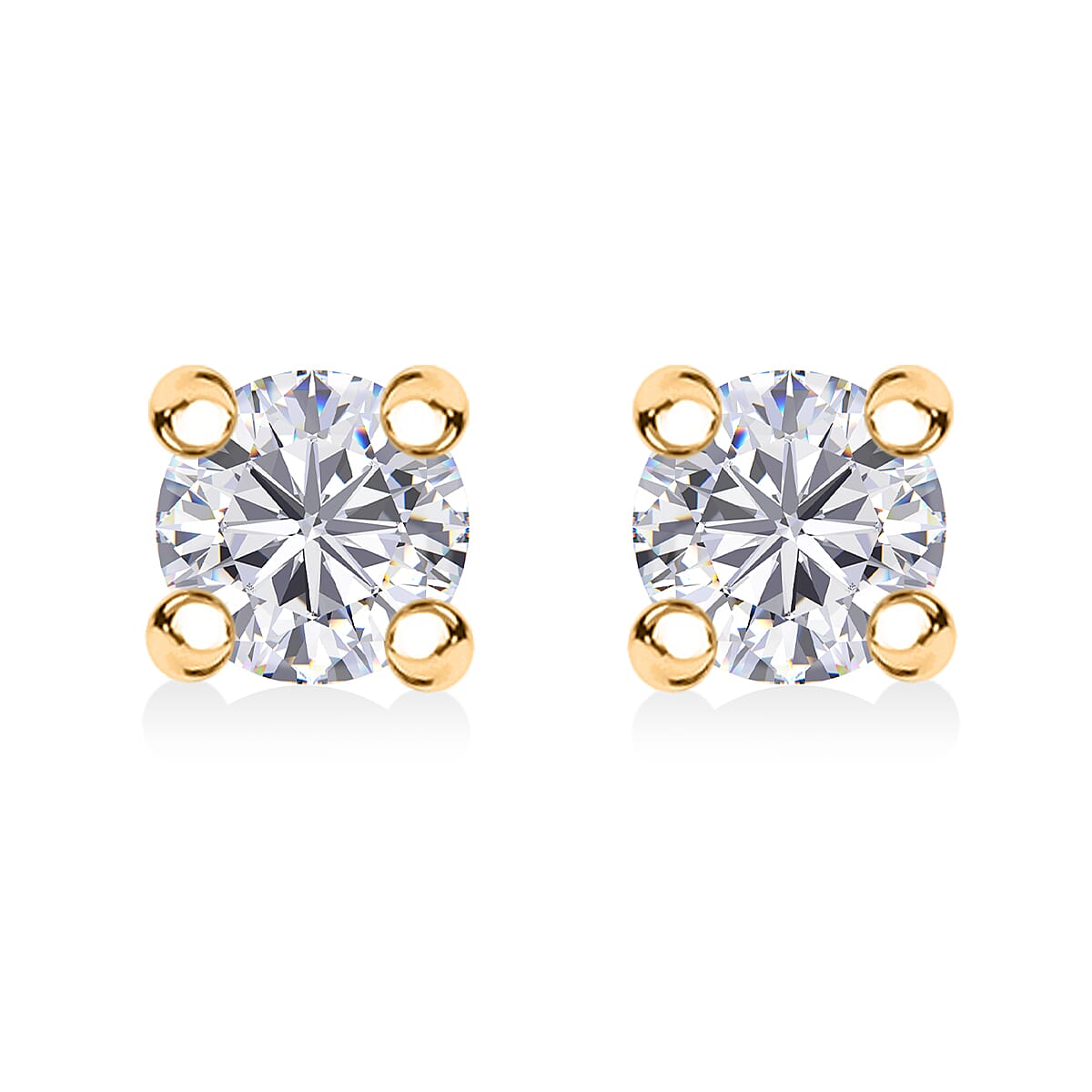 Moissanite 0.40 ctw Earrings in 18K Vermeil Yellow Gold Over Sterling Silver