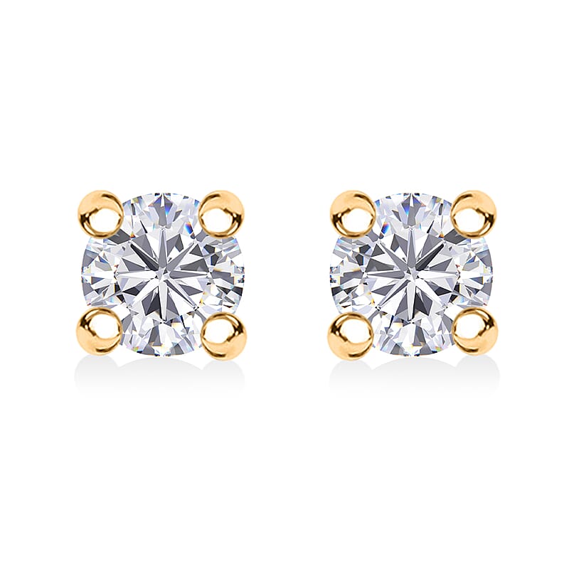Moissanite 0.40 ctw Earrings in 18K Vermeil Yellow Gold Over Sterling Silver