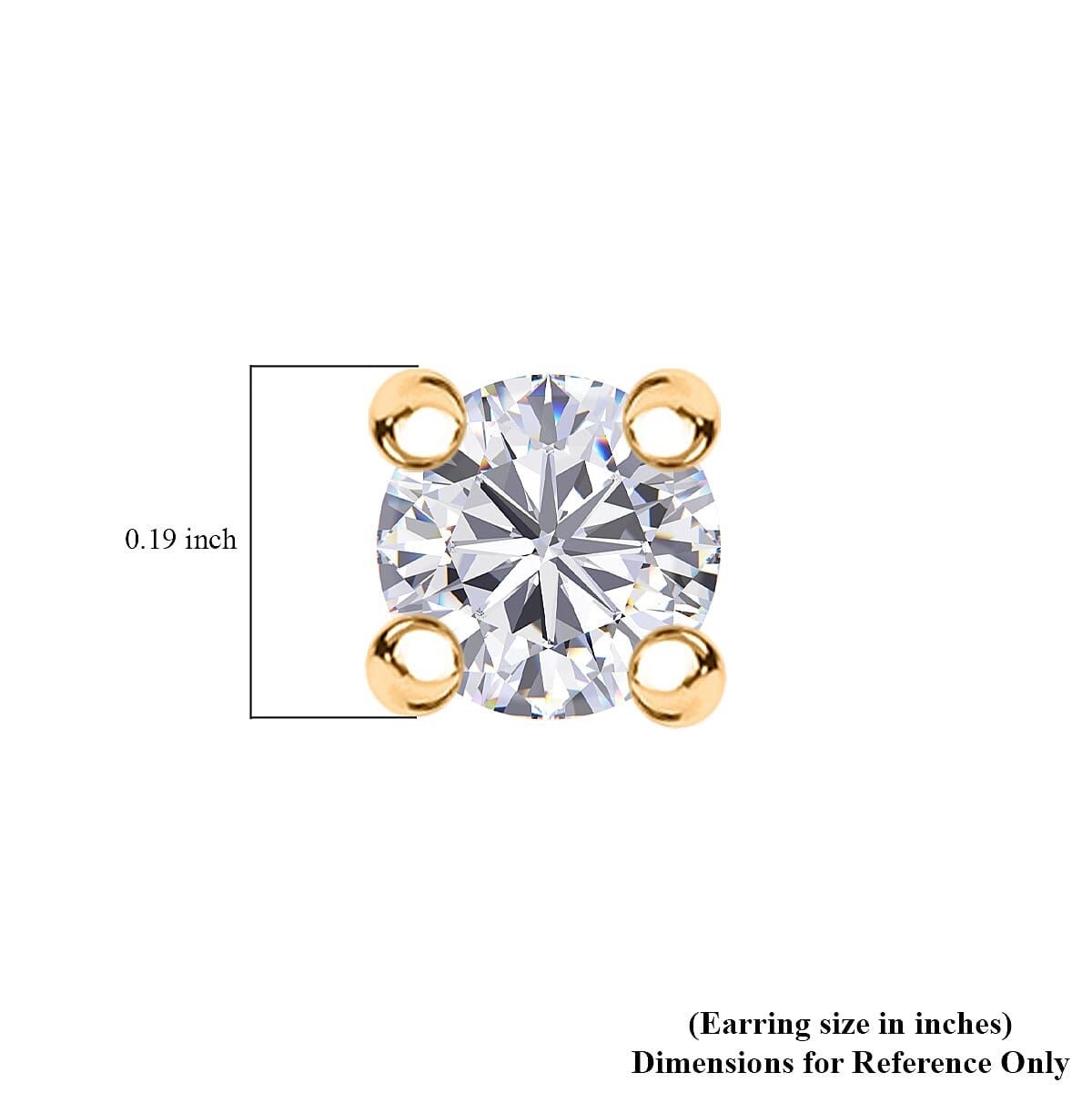 Moissanite 0.40 ctw Earrings in 18K Vermeil Yellow Gold Over Sterling Silver