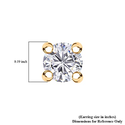 Moissanite 0.40 ctw Earrings in 18K Vermeil Yellow Gold Over Sterling Silver
