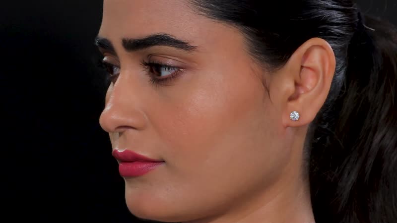 Moissanite Solitaire Signature Stud Earrings