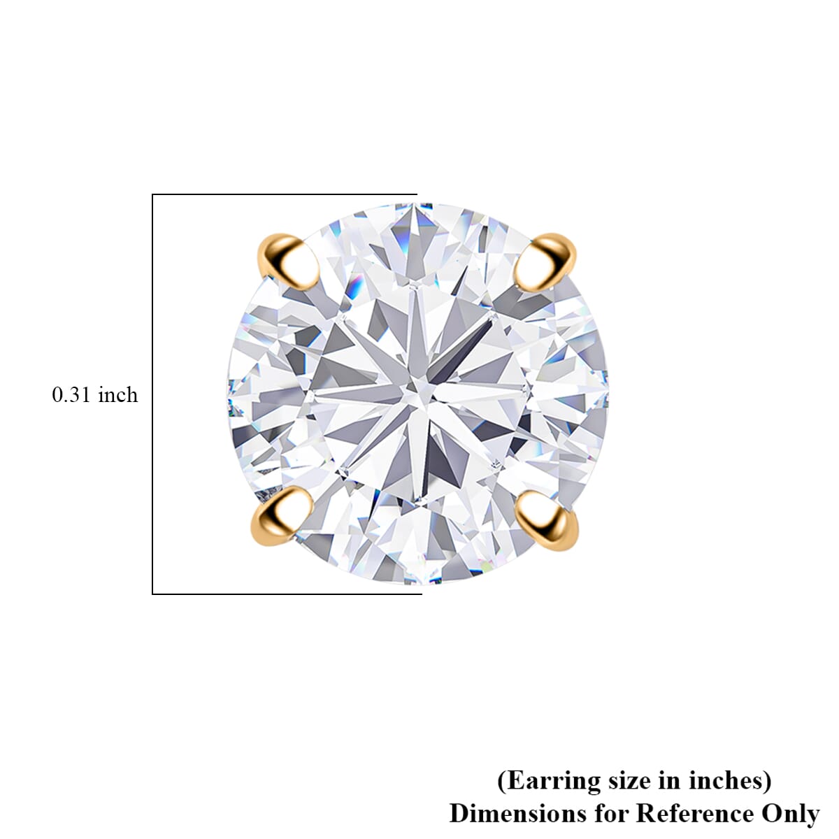 Moissanite (Rnd 7.5m) Solitaire Stud Earrings in 18K Vermeil YG Over Sterling Silver 2.80 ctw image number 4
