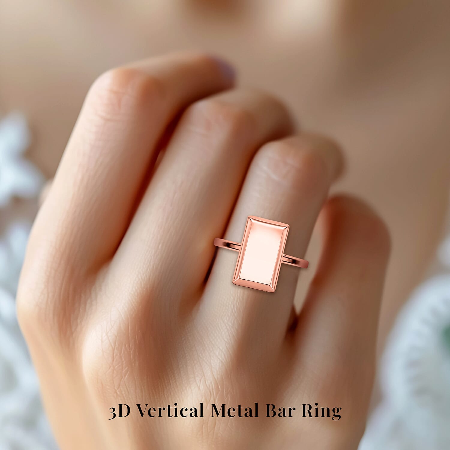 D'Joy Bar Ring in 18K Rose Gold Over Sterling Silver (Size 10.0) 2.60 Grams