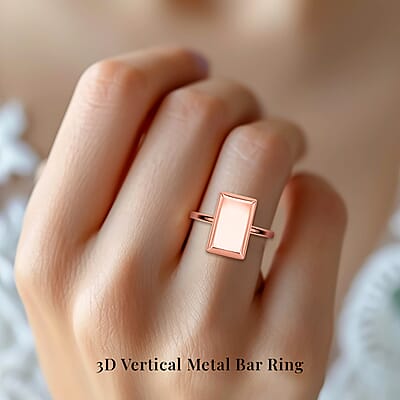 D'Joy Bar Ring in 18K Rose Gold Over Sterling Silver (Size 10.0) 2.60 Grams