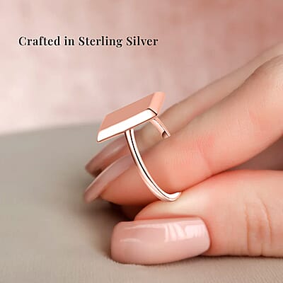 D'Joy Bar Ring in 18K Rose Gold Over Sterling Silver (Size 10.0) 2.60 Grams