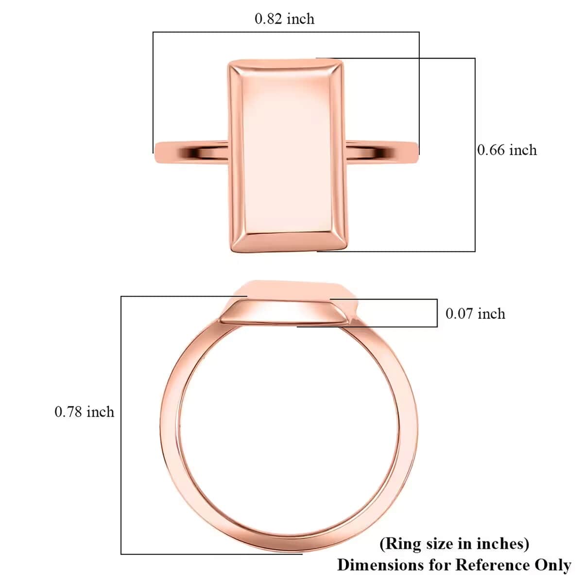 Bar Ring in 18K Rose Gold Over Sterling Silver (Size 10.0) 2.60 Grams image number 6