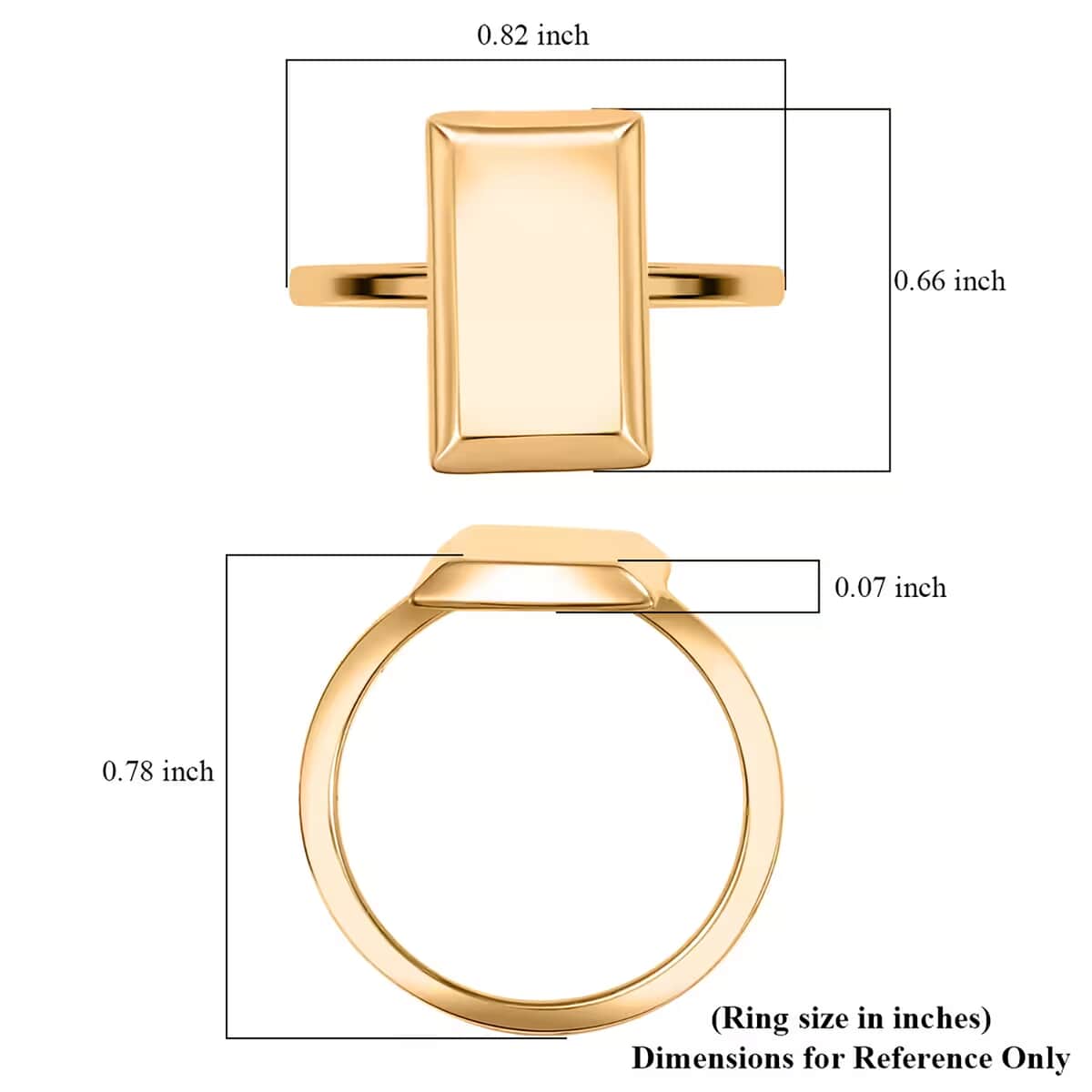 Bar Ring in 18K Yellow Gold Over Sterling Silver (Size 10.0) 2.60 Grams image number 6