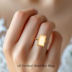 D'Joy Bar Ring in 18K Yellow Gold Over Sterling Silver (Size 8.0) 2.60 Grams
