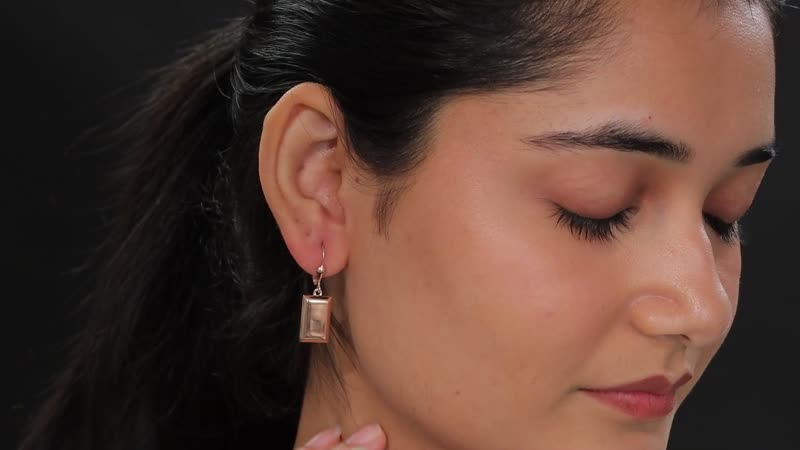 Bar Earrings in 18K Rose Gold Over Sterling Silver 3.35 Grams
