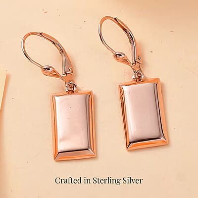 D'Joy Bar Earrings in 18K Rose Gold Over Sterling Silver 3.35 Grams