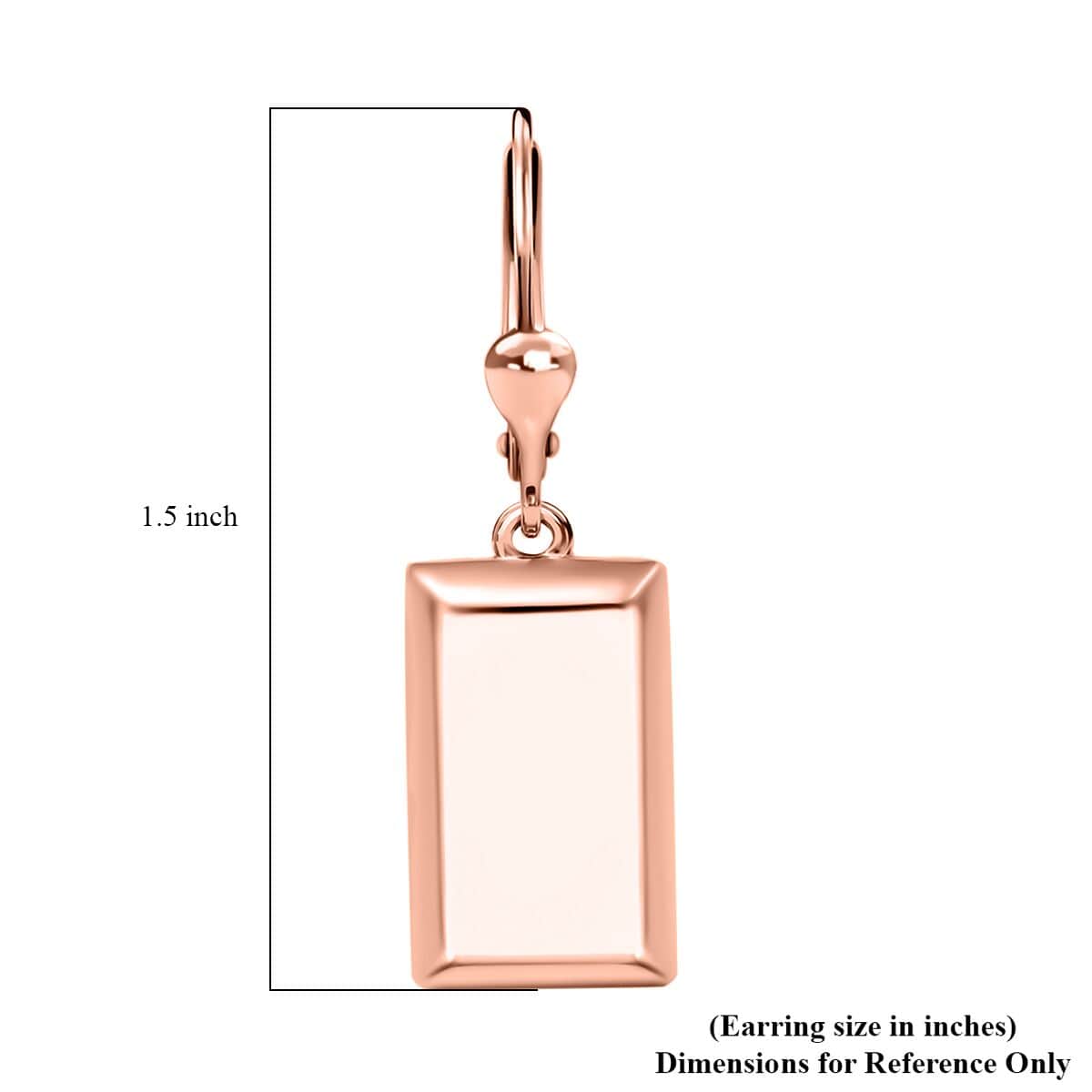 Bar Earrings in 18K Rose Gold Over Sterling Silver 3.35 Grams image number 4