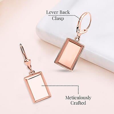 D'Joy Bar Earrings in 18K Rose Gold Over Sterling Silver 3.35 Grams