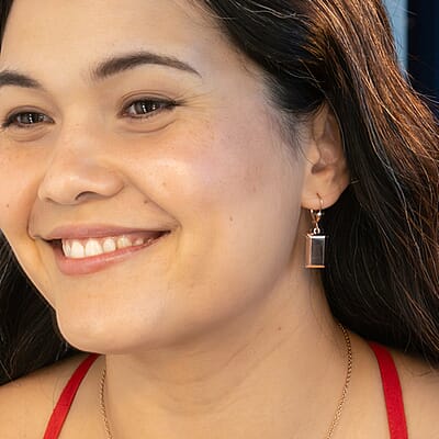 D'Joy Bar Earrings in 18K Rose Gold Over Sterling Silver 3.35 Grams