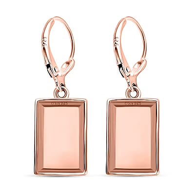 D'Joy Bar Earrings in 18K Rose Gold Over Sterling Silver 3.35 Grams
