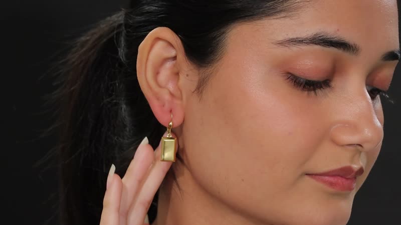 Bar Earrings in 18K Rose Gold Over Sterling Silver 3.35 Grams