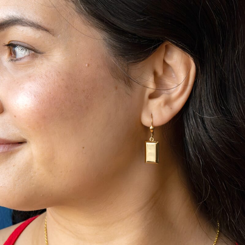 D'Joy Bar Earrings in 18K Yellow Gold Over Sterling Silver 3.35 Grams