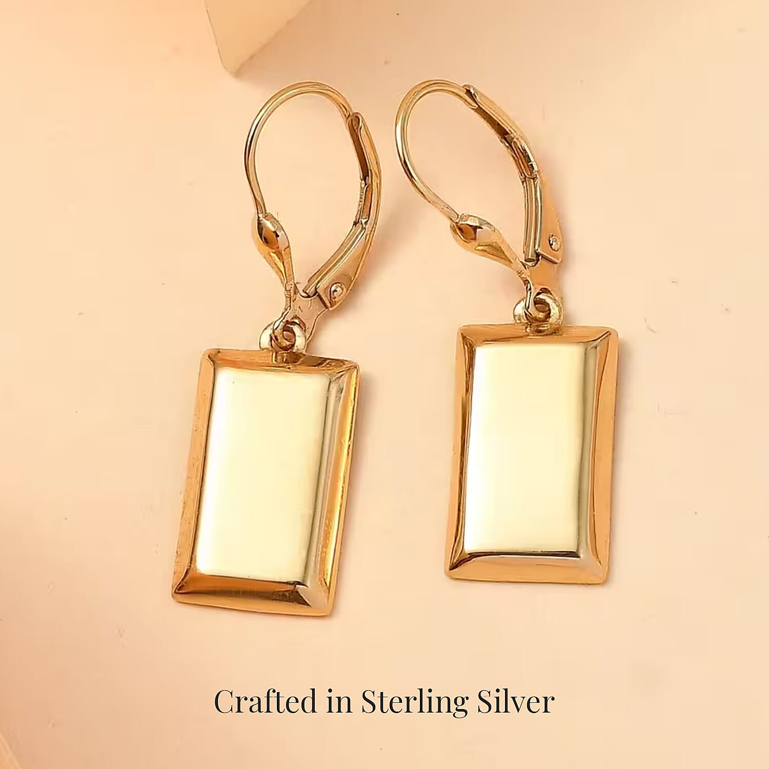 D'Joy Bar Earrings in 18K Yellow Gold Over Sterling Silver 3.35 Grams
