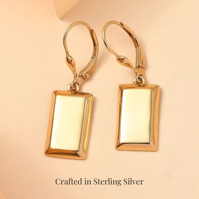 D'Joy Bar Earrings in 18K Yellow Gold Over Sterling Silver 3.35 Grams