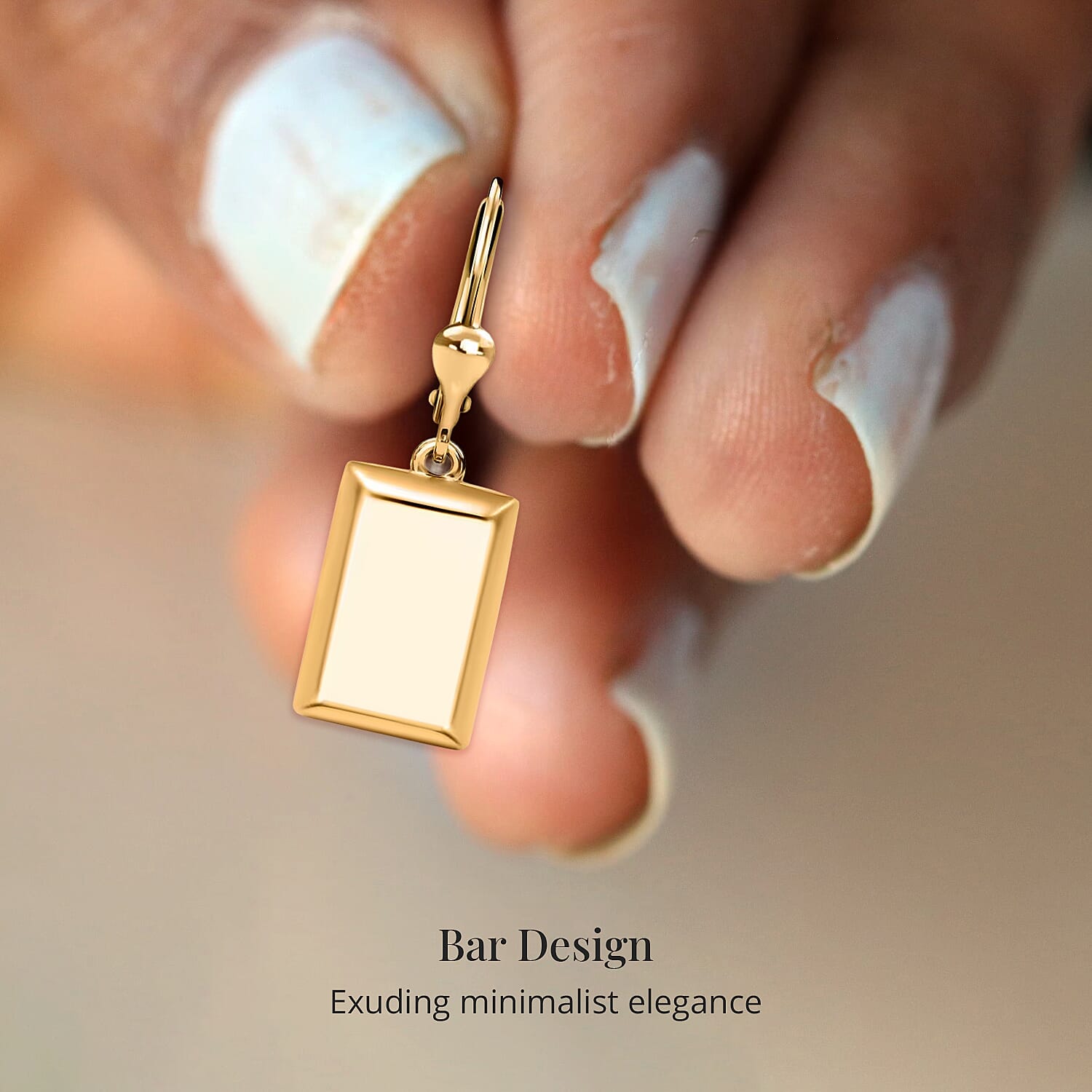 D'Joy Bar Earrings in 18K Yellow Gold Over Sterling Silver 3.35 Grams