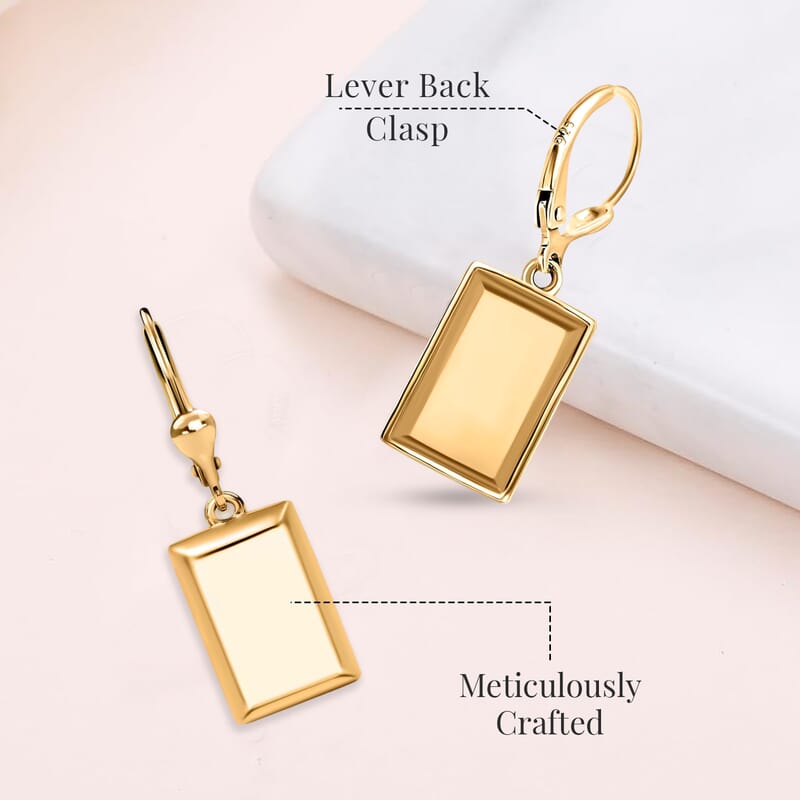 D'Joy Bar Earrings in 18K Yellow Gold Over Sterling Silver 3.35 Grams