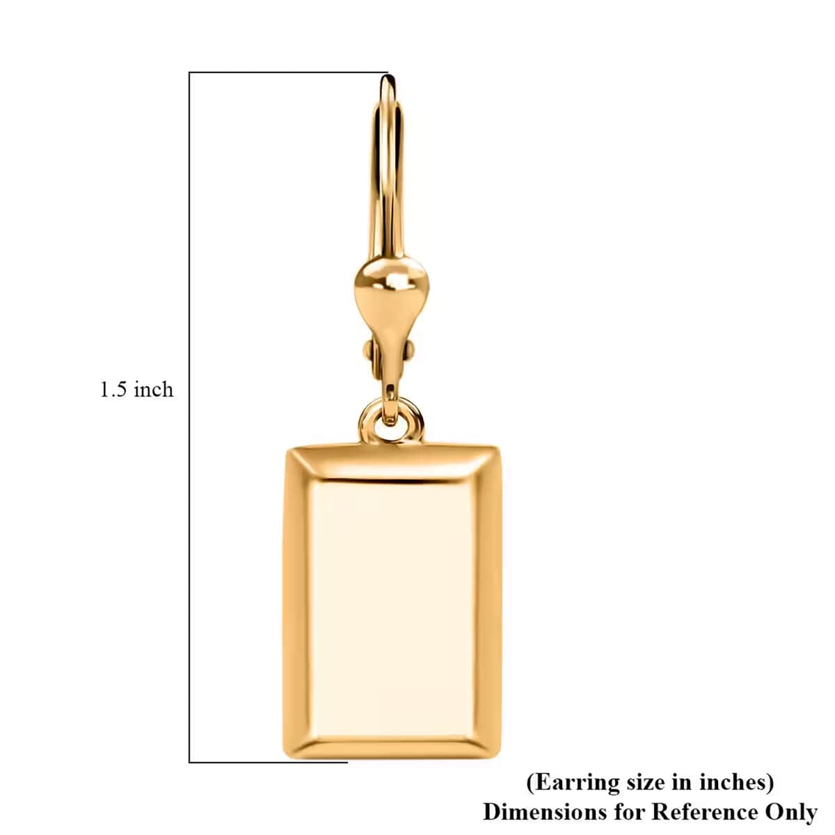 Bar Earrings in 18K Yellow Gold Over Sterling Silver 3.35 Grams image number 6