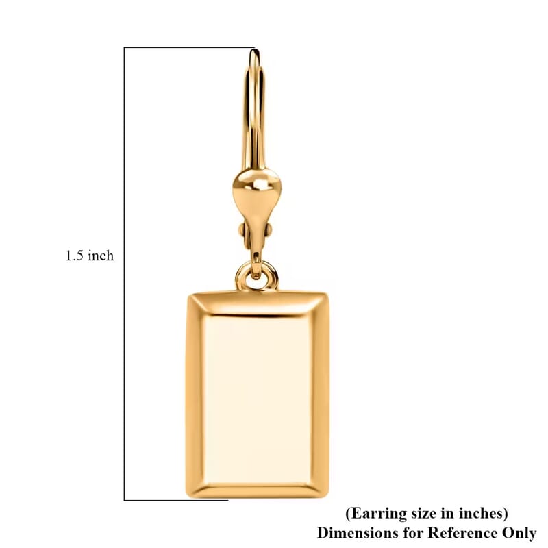 D'Joy Bar Earrings in 18K Yellow Gold Over Sterling Silver 3.35 Grams