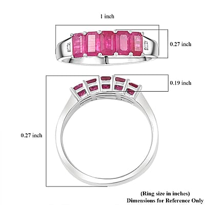 Certified & Appraised Luxoro AAA Mozambique Ruby and G-H I2 Diamond 1.55 ctw Ring in 14K White Gold (Size 5.0)