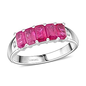 Certified & Appraised Luxoro AAA Royal Ruby and Diamond G-H I2 1.55 ctw Ring in 14K White Gold (Size 9.0)