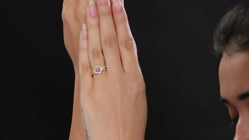 AAA Radiant Ember Garnet, Madagascar Yellow Sapphire Ring in 18K Vermeil YG Over Sterling Silver (Size 10.0) 0.70 ctw